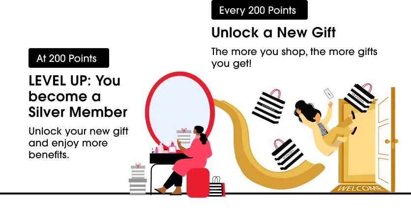 Get gifts with every 200 points.